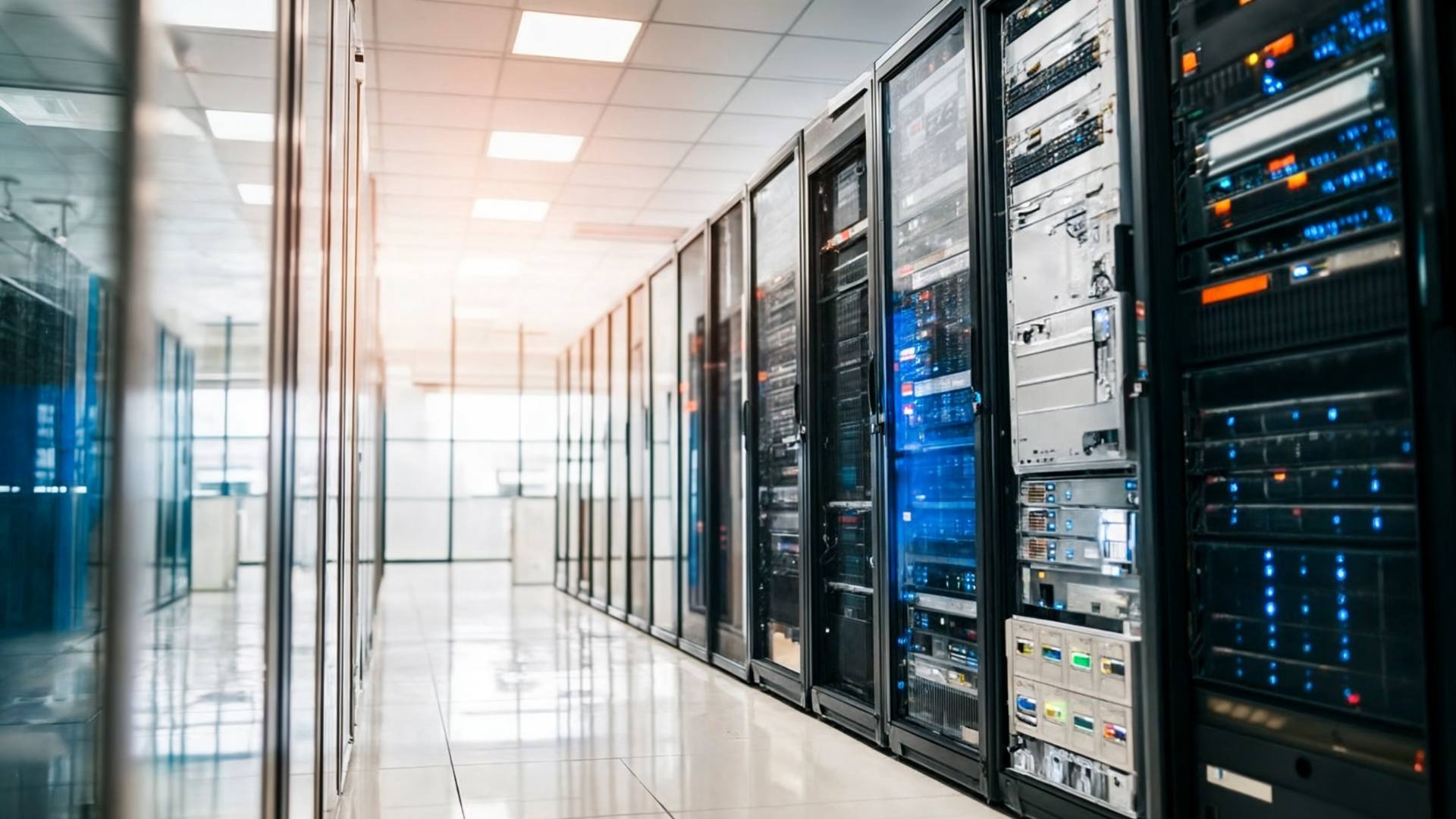Server racks in a secure data center
